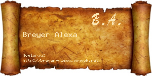 Breyer Alexa névjegykártya
